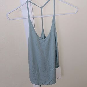 NWT LULULEMON MODAL SILK YOGA TANK TOP T BACK QUICK DRY BLUE GREEN SIZE 8 nwt